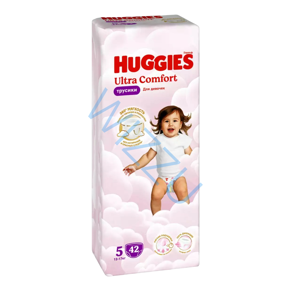 Подгузники-трусики Huggies Ultra Comfort для девочек 5 (12-17кг) 42шт