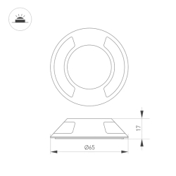 Накладка ART-DECK-CAP-LID2-R65 (SL, STEEL) (Arlight, Металл) 045350