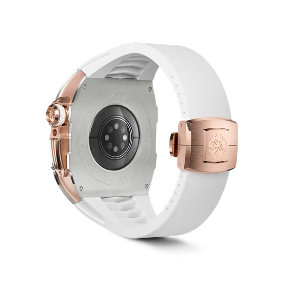 Корпус для Apple Watch RST41 - Белый/Розовое золото/Кристаллы