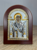 Покрова БМ, икона арочная, красное дерево 105х140
