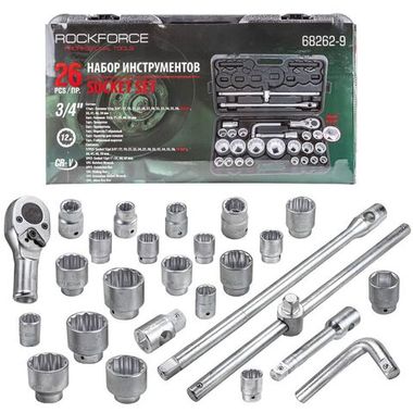 Набор инструментов 26пр. 3/4''(12гр.) Rock FORCE RF-68262-9