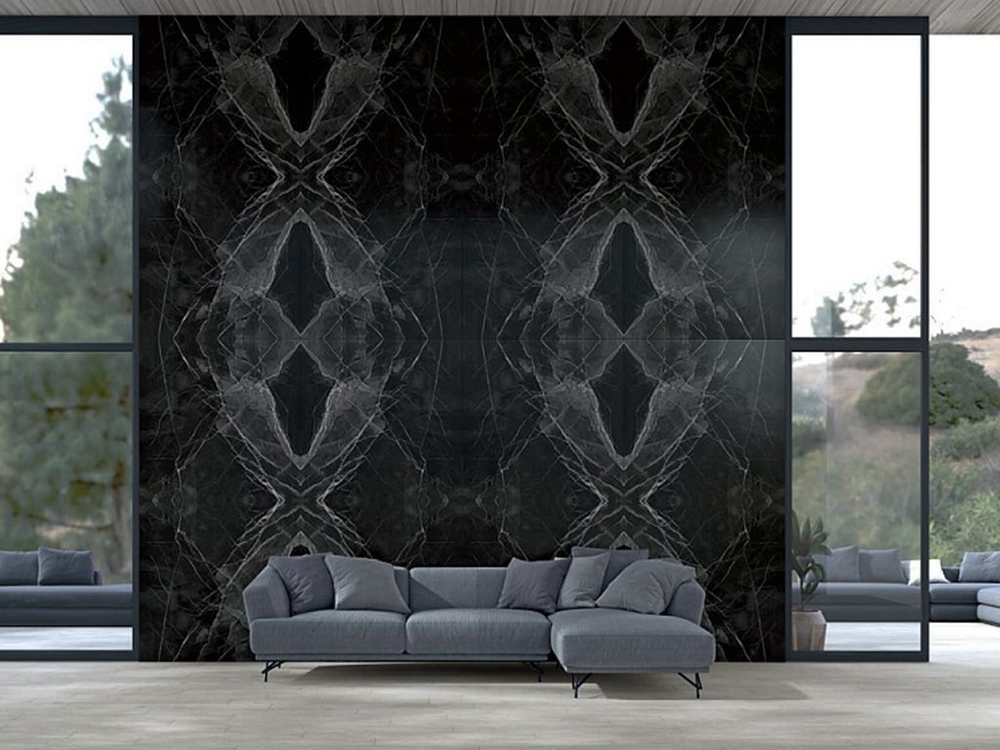 Kutahya Black Calacatta Kristal Rektifiye Parlak Nano 60x120