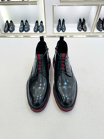 Мужские ботинки Gucci на шнуровке — чёрные — фото 2