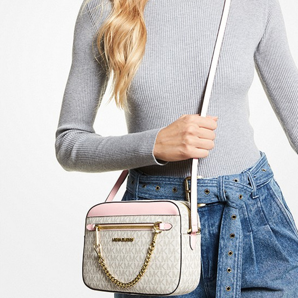 Сумка MICHAEL KORS MK Jet Set LOGO PVC, 35S1GTTC9B-PWD-BLSH-MLT
