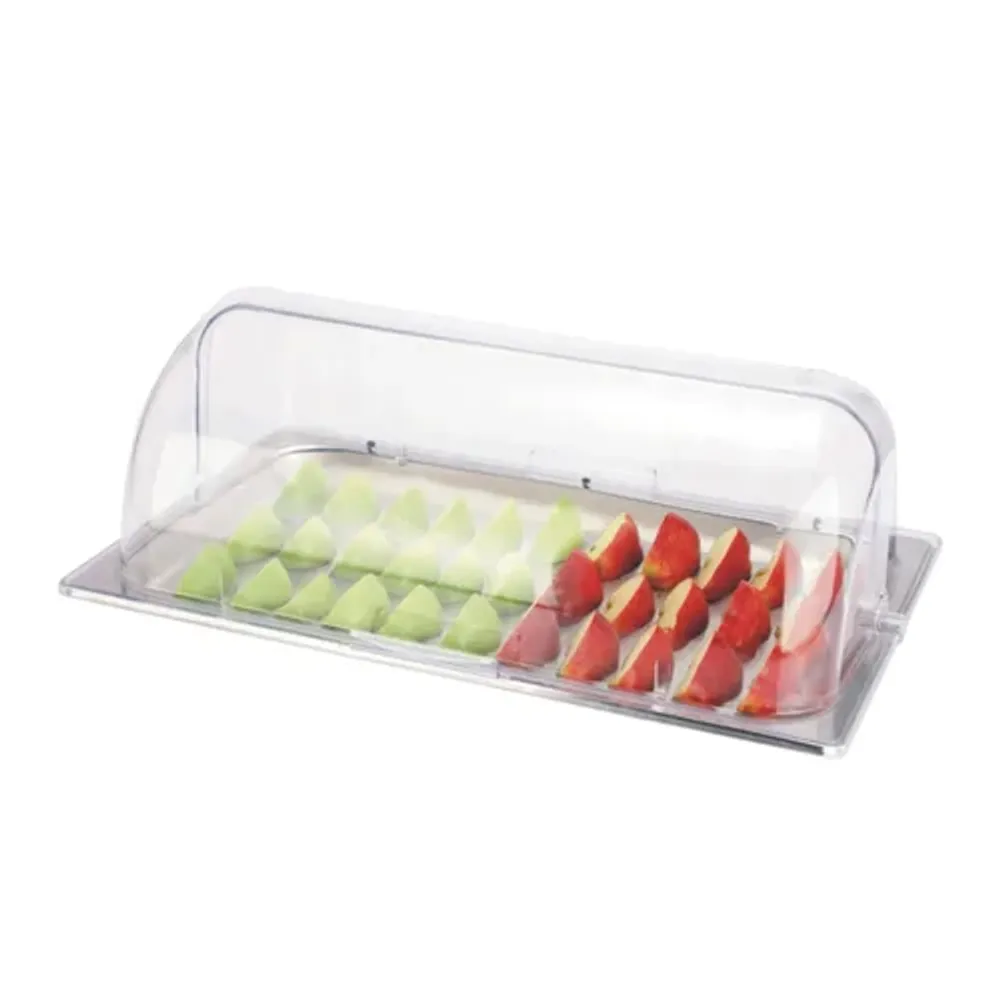 Поднос блюдо для выкладки 53*32,5*19 см нерж. с пласт. Roll-top крышкой SUNNEX