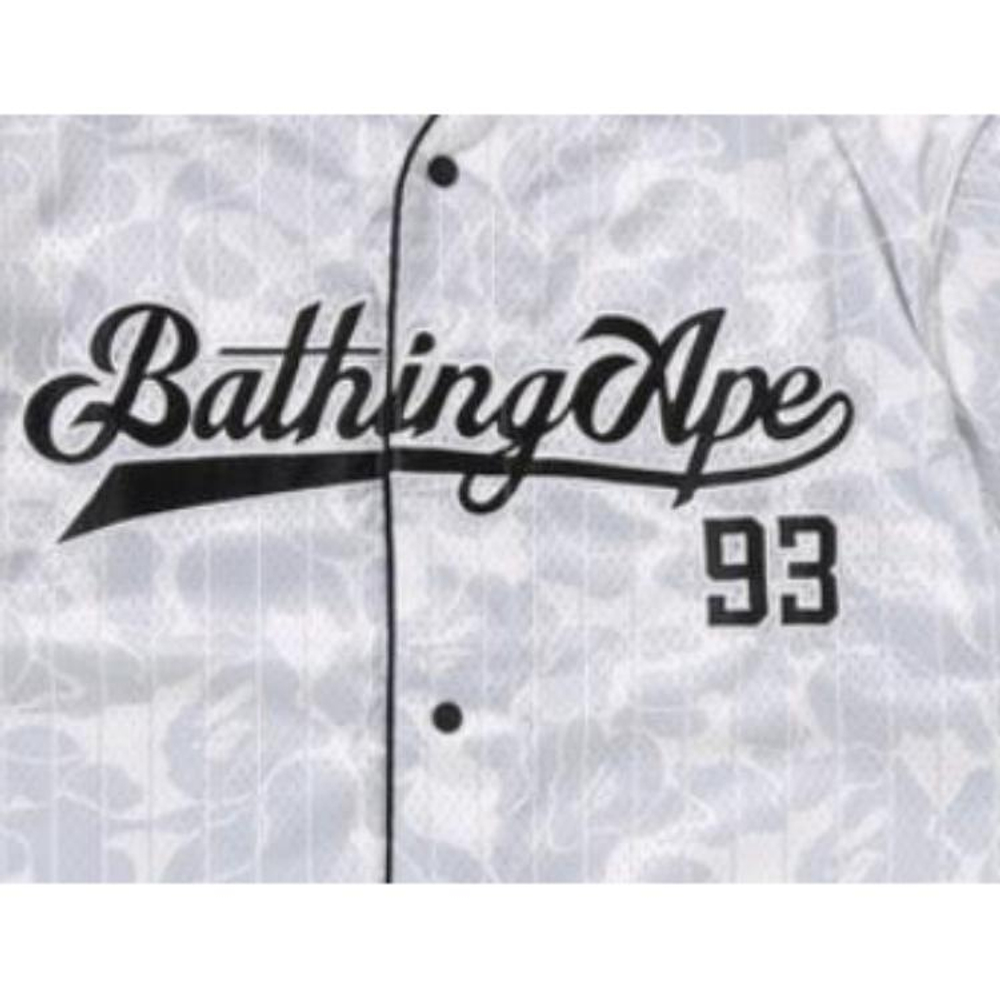 A Bathing Ape Bathing Ape Camo Stripe Baseball Shirt серый