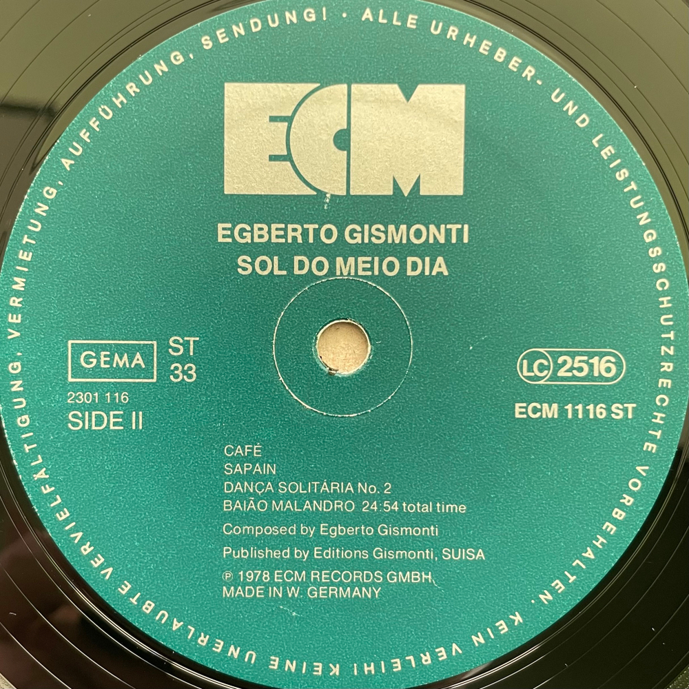 Egberto Gismonti ‎– Sol Do Meio Dia (Германия 1978г.) ECM