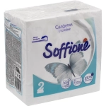 Салфетки бумажные Soffione 2-слойные 24х24 см белые (100 листов в пачке)