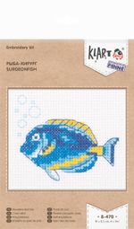 Набор для вышивания нитками Klart, Рыба-хирург, 10х8,5 см