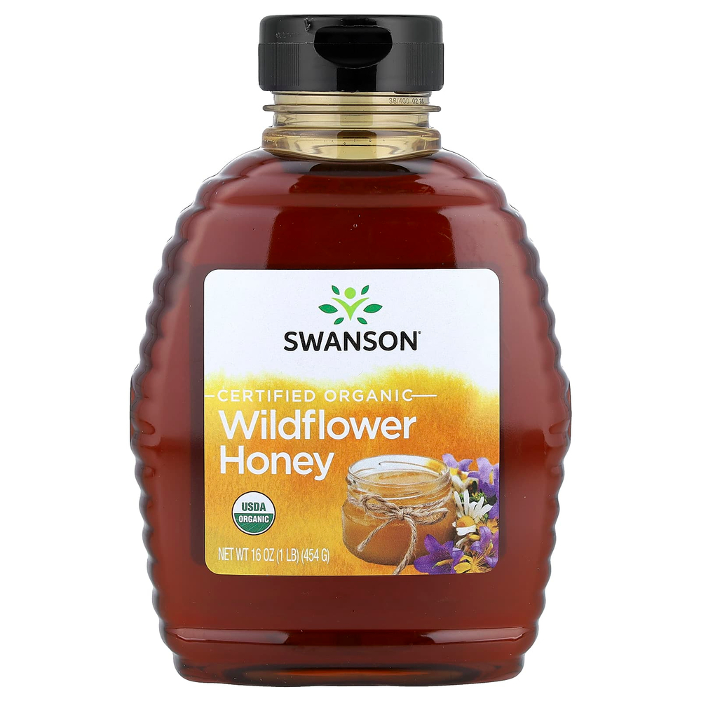Swanson Vitamins, Сертифицированный органический мед из полевых цветов, 454 г (16 унций)