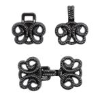 Крючки пришивные декоративные 25х14 мм, pewter, 10 шт