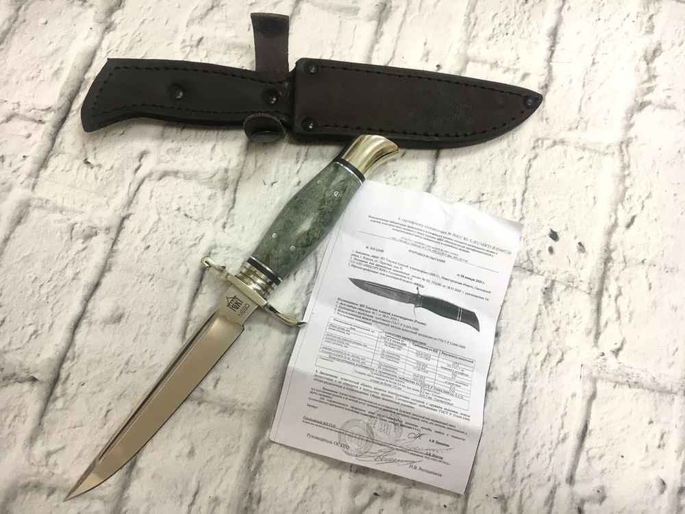 Финка НКВД, N690, стабилизированная карельская береза
