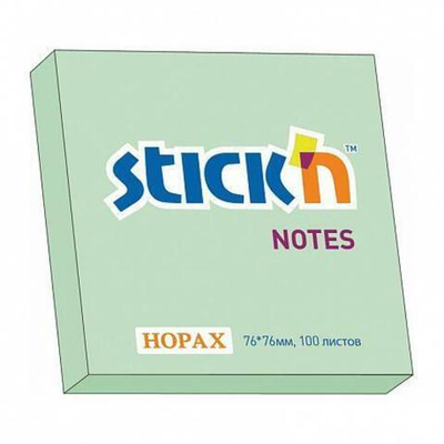 Блок-стикер 76*76 100л HOPAX 21150 пастель зеленый