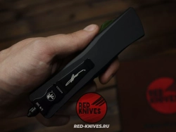 Нож Microtech Troodon H/E - рукоять зеленый Ultem, черный клинок RK-469