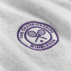 Теннисное полотенце Wimbledon Cotton Terry Baseline Robe — white/purple