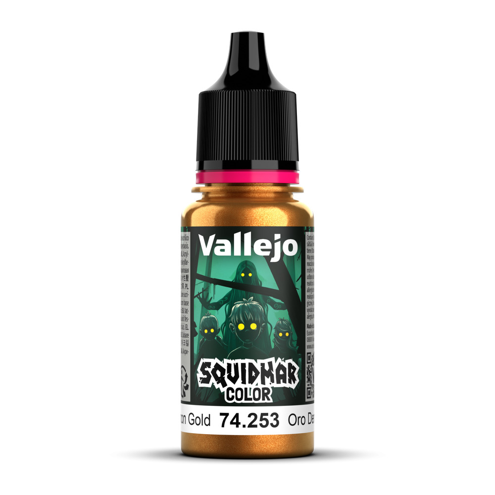 Vallejo Squidmar Color Demon Gold — акриловая краска металлик, 18 мл (74.253)