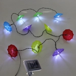 Гирлянда для улицы «Яркий зонтик» 3.8 м 10 ламп LED (8*7 см) чёрн.пров, 2 реж.,IP-54, Белый (солнечная батарея)