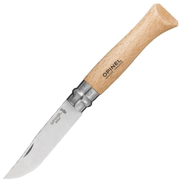 Складной нож Opinel №9, нержавеющая сталь, дубовая рукоять в картонной коробке 002424 c клинком из стали Sandvik™ 12С27, рукоять дерево (Дуб)