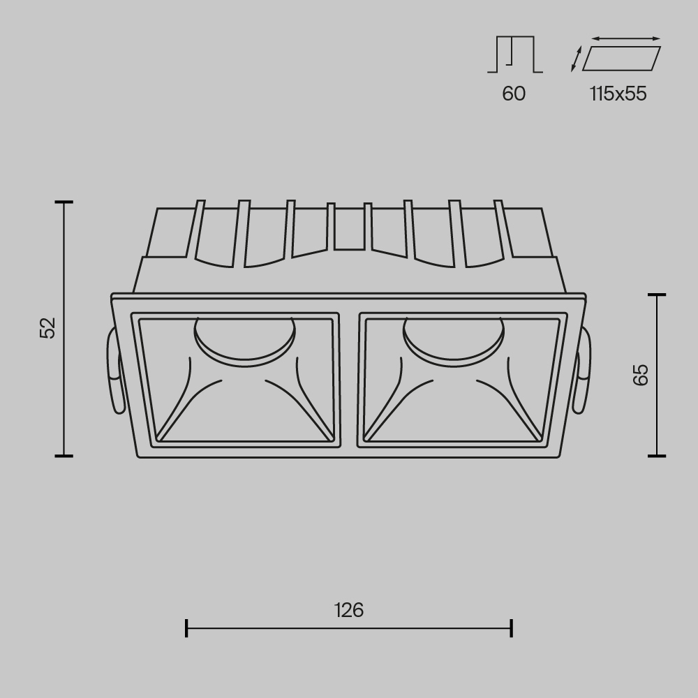 Встраиваемый светильник Technical DL043-02-10W4K-SQ-WB