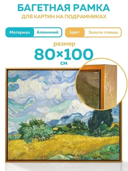 Металлическая багетная рама 100х80 см