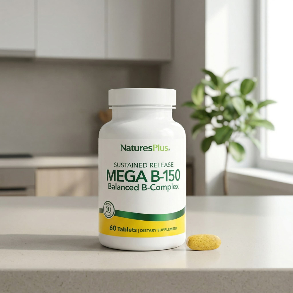 NaturesPlus, Mega B150, витамин B с длительным высвобождением, 60 таблеток