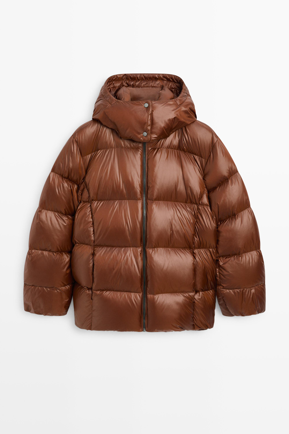 Massimo Dutti Сатиновый пуховик, карамельный
