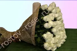 Букет из 101 голландской белой розы, сорт Прауд