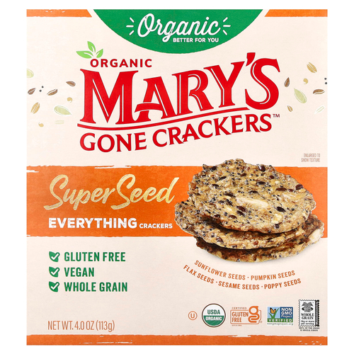 Mary's Gone Crackers, органические крекеры из суперсемена, Everyone 113 г (4 унции)