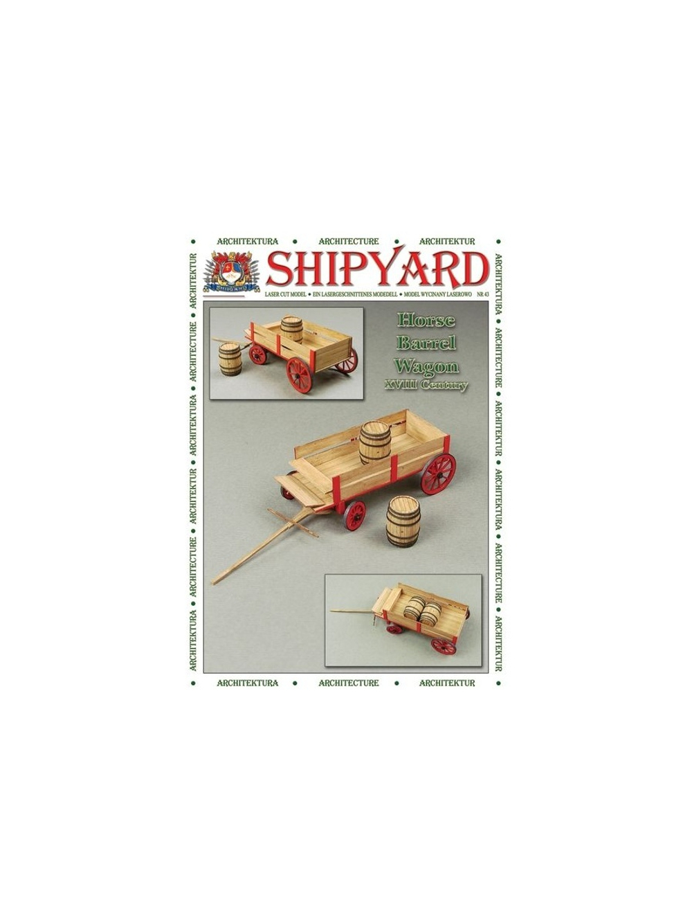 Сборная картонная модель Shipyard телега с бочками (№80), 1/72