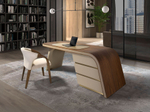 Письменный стол Angel Cerda 3268/DS-23006 из ореха и кремовой экокожи