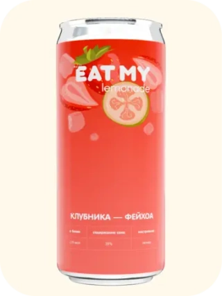 Лимонад Клубника - Фейхоа EAT MY Strawberry & Feijoa Limonade 330 мл