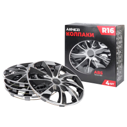 Колпаки R16 Stardust 4шт (серебристо-черные) ABS-пластик ARNEZI A0702023