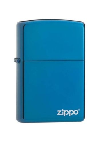 Зажигалка Sapphire Zippo Logo синяя с фирменным логотипом глянцевая (20446ZL)
