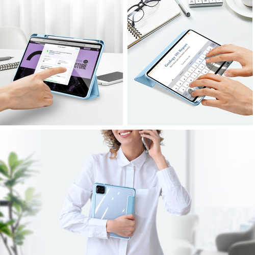 Чехол книжка синего цвета для Xiaomi Pad 8, 8 Pro и Pad 7, 7 Pro, серия Toby Series Case от Dux Ducis