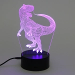 Светильник ночник «3D-Динозавр» на пластиковой подставке, с включателем USB