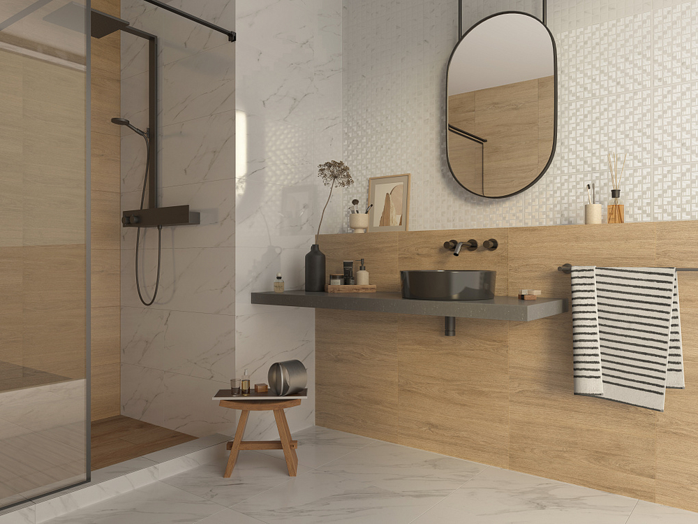 Либретто бел декор 01 / Libretto white decor 01  300х500 (1-й сорт)