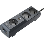 Сетевой фильтр Pilot 3G 3xGP euro outlets, 10А/2.2кВа, 2xUSB, 3m