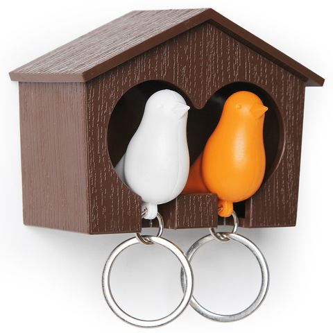 Держатель для ключей duo sparrow, коричневый/белый/оранжевый