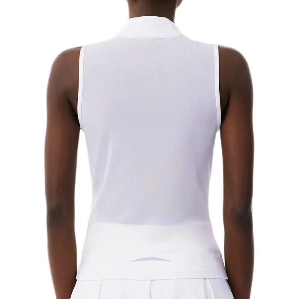 Женское теннисное поло Lacoste Sleeveless Stretch Dual Fabric Tennis - white