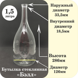 Профивыбор Бутылка стеклянная 0,25л/250мл "Бэлл" 12шт, пробка 12шт коричневая. Для напитков.
