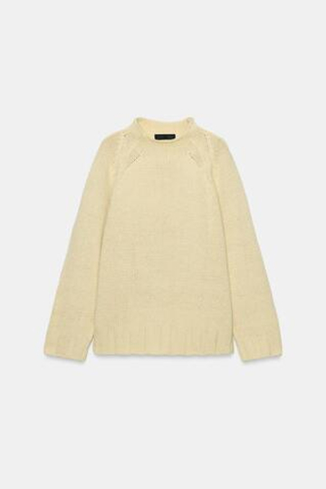ZARA СВИТЕР КРУПНОЙ ВЯЗКИ, ЭКРЮ