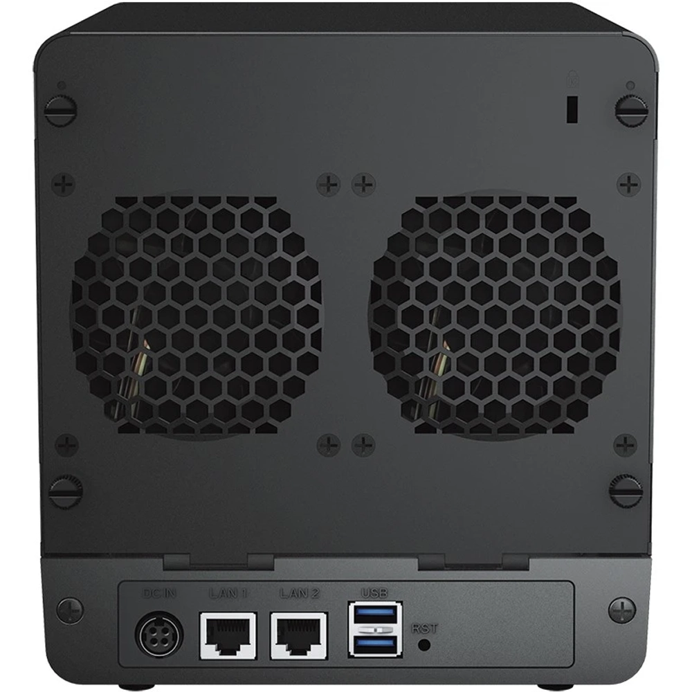 Сетевое хранилище NAS, слоты 4x2.5"/3.5" SATA3, 2x1 Гбит/с, 2xUSB 3.X, Realtek RTD1619B/4x1.7 ГГц, DDR4 2Gb, 90W вилка UK/HK 3-pin
