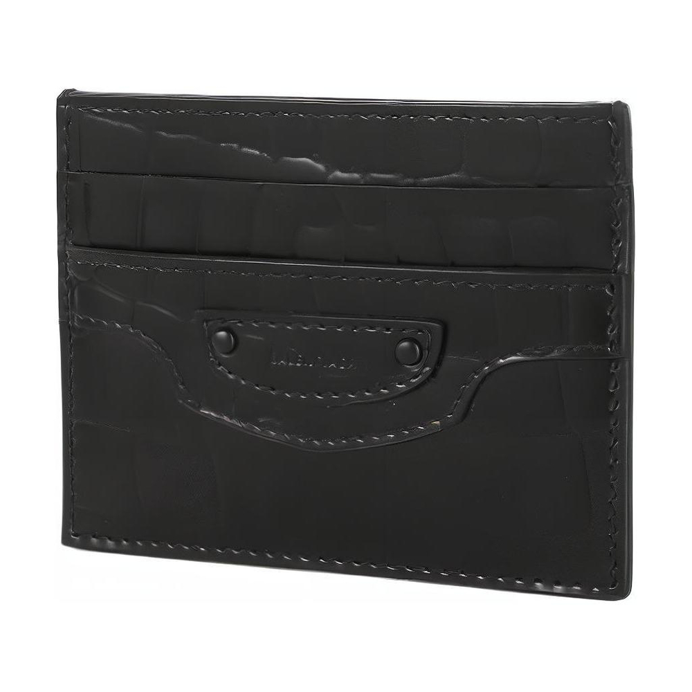 Balenciaga Neo Classic Cow Leather Card Holder Card Holder Women"s Black