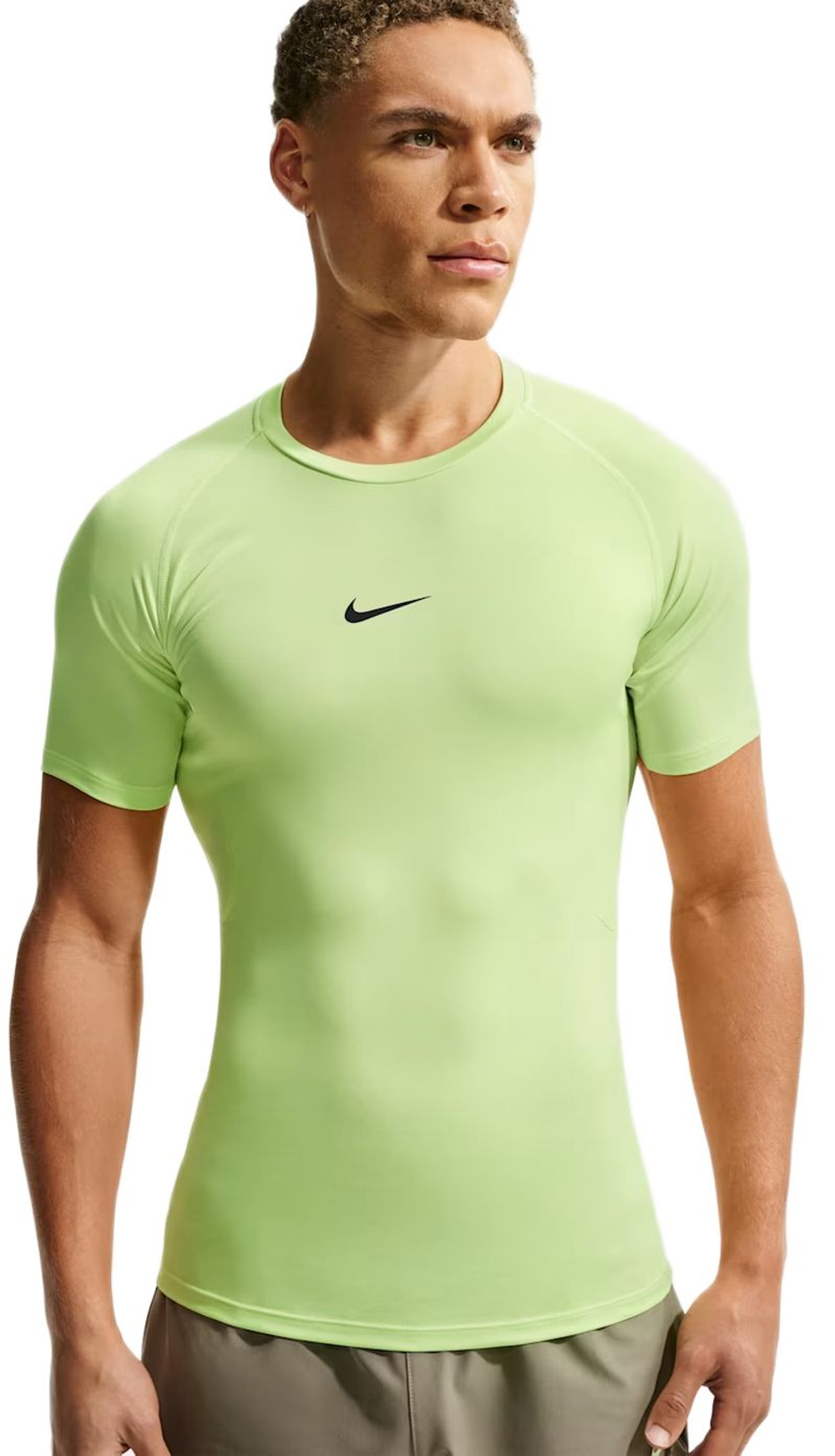 Термобелье Nike Pro Dri-FIT Tight Short-Sleeve Fitness - light liquid lime/black