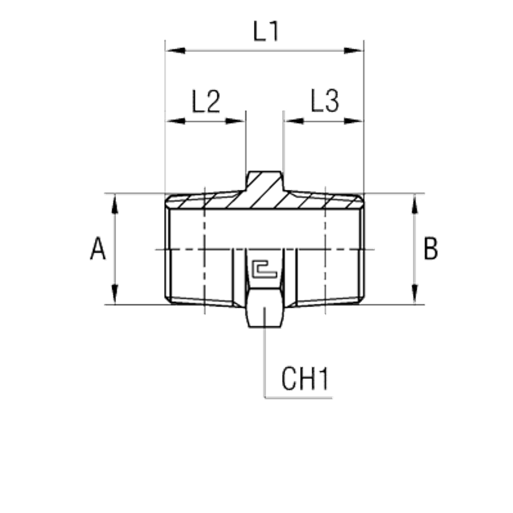 Соединение P NPT 3/8 - NPT 1/2