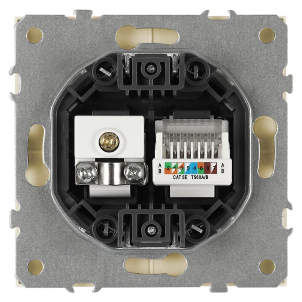 Розетка ЭРА Galaxy 15-3110-04 комбинированная RJ45+TV IP20 шампань | Эра Galaxy