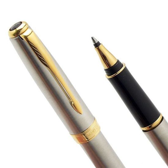 Ручка-роллер Parker Sonnet T527, цвет: St. Steel GT, стержень: Fblack, S0809130