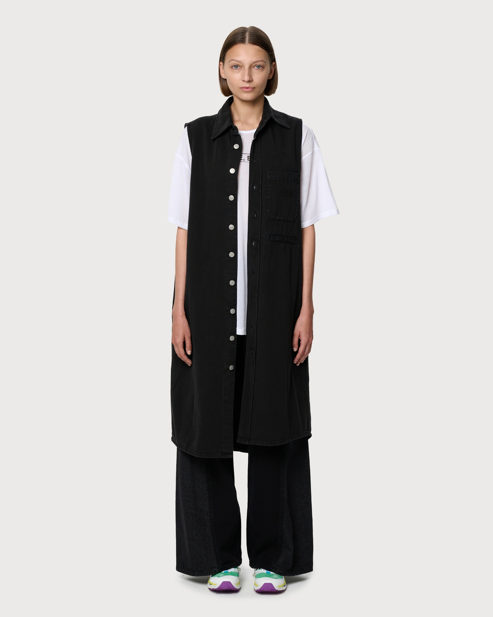 MM6 MAISON MARGIELA ПЛАТЬЕ ИЗ ДЕНИМА ЧЕРНОЕ