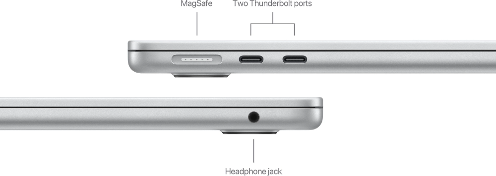 Ноутбук Apple MacBook Air A3113 M3 8 core 16Gb SSD512Gb/10 core GPU 13.6" Liquid Retina (2560x1664) macOS silver WiFi BT Cam (Z1G60003E(MXCT3))