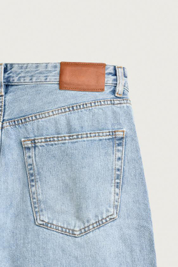 ZARA УКОРОЧЕННЫЕ ДЖИНСЫ LOOSE FIT, ВЫЦВЕТШИЙ СИНИЙ